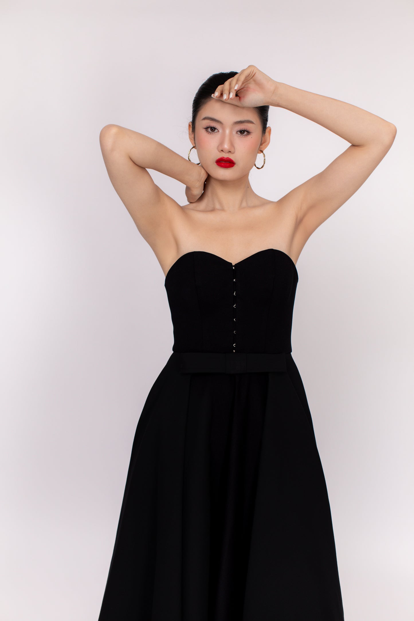 Model wearing Diana dress styled for casual daytime look