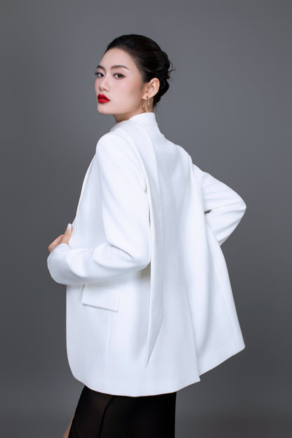 Back view of Ellen blazer with clean lines and minimalist design