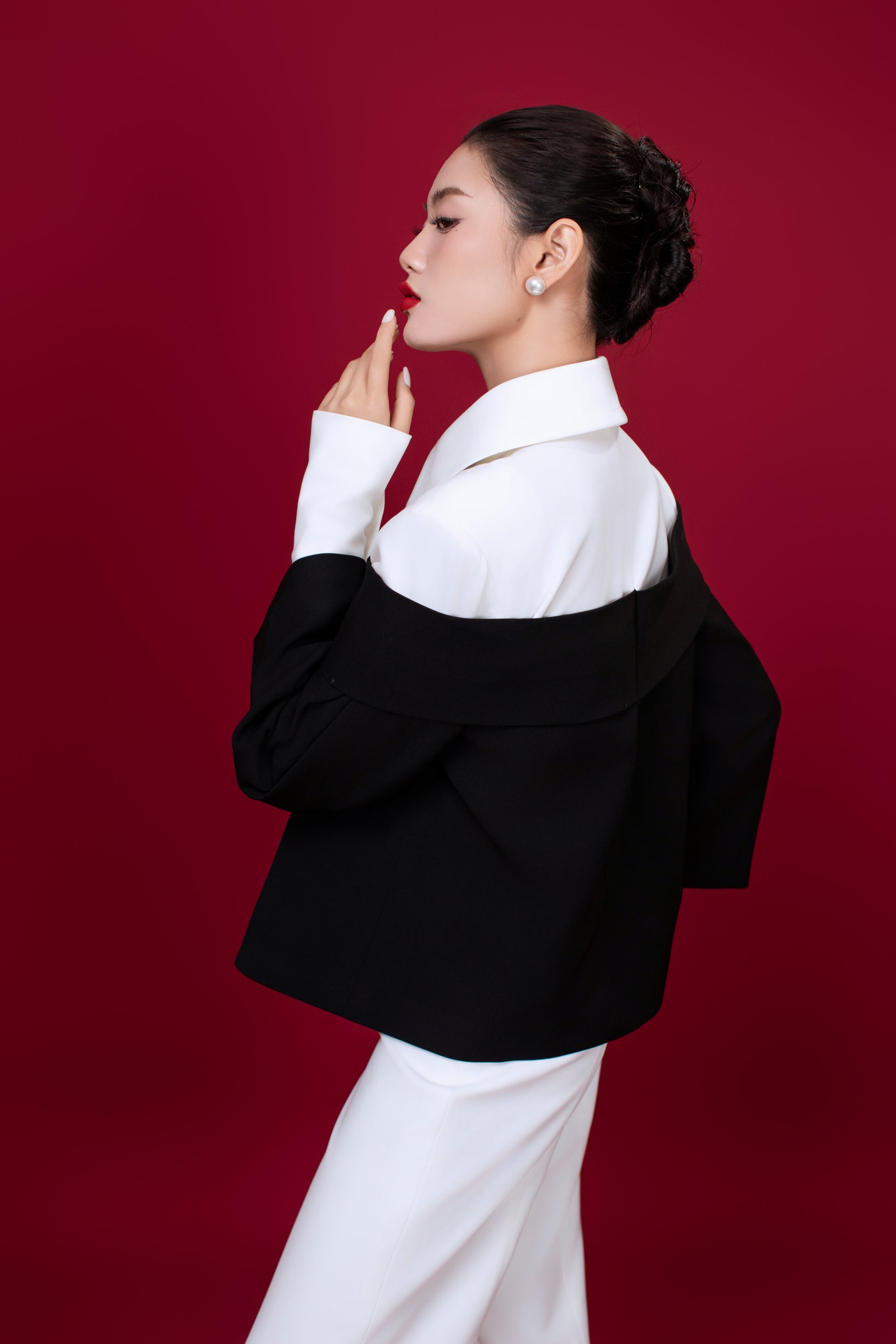 Back view of Grace top showing smooth silhouette and lightweight fabric